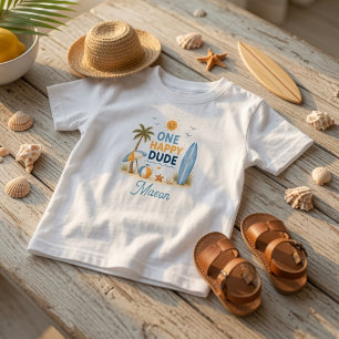 ハッピーボーイ サーフ ビーチ 誕生日 トドラーTシャツ