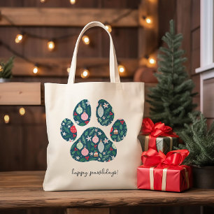 ハッピーポウリデイズ クリスマス ドッグ ラバー トートバッグ