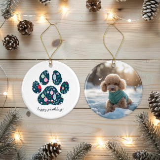 ハッピーポウリデイズ クリスマス 愛犬家 写真 オーナメント