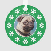 ハッピーポウリデイズ 子犬の足あと クリスマスフォト オーナメント (裏面)