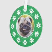 ハッピーポウリデイズ 子犬の足あと クリスマスフォト オーナメント (正面)