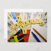 ハッピーポストクロッシングのクロスワードポストカード ポストカード (正面/裏面)