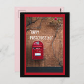 ハッピーポストクロッシング赤郵便はがき ポストカード (正面/裏面)