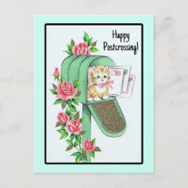 ハッピーポストクロッシング！ヴィンテージ子猫の郵便受け ポストカード