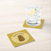 ハッピーポテトパーティー時間 スクエアペーパーコースター (インサイチュ)