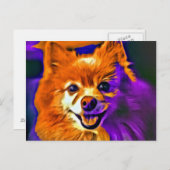 ハッピーポメラニア犬#3 ポストカード (正面/裏面)