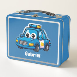 ハッピーポリスカー 少年 カスタムブルー メタルランチボックス