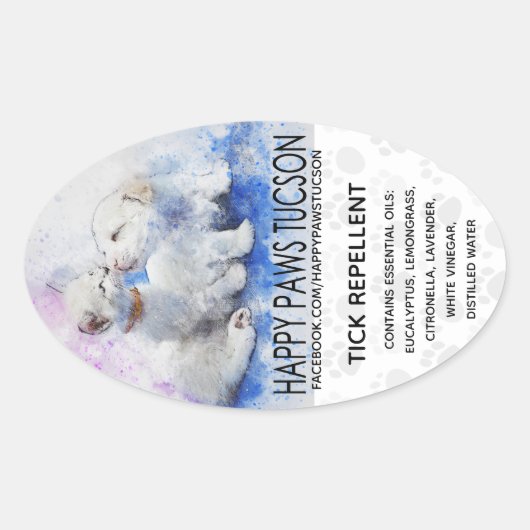 ハッピーポーズオーバル 楕円形シール (正面)