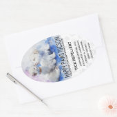 ハッピーポーズオーバル 楕円形シール (封筒)