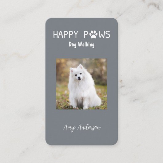 ハッピーポーズドッグ歩く/ジスティングビジネスカード 名刺 (正面)