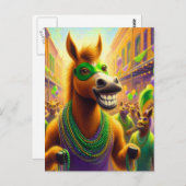 ハッピーマおもしろいルディグラスホースとビーズ ポストカード (正面/裏面)