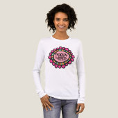 ハッピーマインドハッピーライフやる気を起こさせるグラフィックデザイン トライブレンドＴシャツ (正面全体)