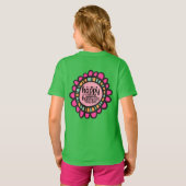 ハッピーマインドハッピーライフやる気を起こさせるグラフィックデザイン Tシャツ (裏面フル)