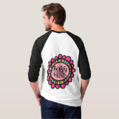 ハッピーマインドハッピーライフやる気を起こさせるグラフィックデザイン Tシャツ (裏面フル)