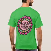 ハッピーマインドハッピーライフやる気を起こさせるグラフィックデザイン Tシャツ (裏面)