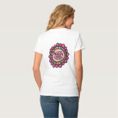 ハッピーマインドハッピーライフやる気を起こさせるグラフィックデザイン Tシャツ (裏面フル)