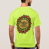 ハッピーマインドハッピーライフやる気を起こさせるグラフィックデザイン Tシャツ (裏面)