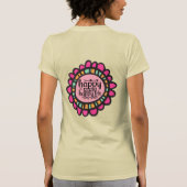 ハッピーマインドハッピーライフやる気を起こさせるグラフィックデザイン Tシャツ (裏面)