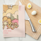 ハッピーマインドハッピーライフヒッピーGroovyビーブ キッチンタオル (四つ折り)