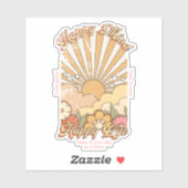 ハッピーマインドハッピーライフヒッピーGroovyビーブ シール (シート)