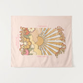 ハッピーマインドハッピーライフヒッピーGroovyビーブ タペストリー (正面(横))