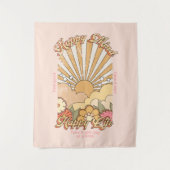 ハッピーマインドハッピーライフヒッピーGroovyビーブ タペストリー (正面)