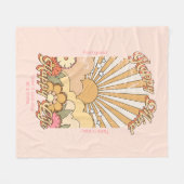 ハッピーマインドハッピーライフヒッピーGroovyビーブ フリースブランケット (正面(横))