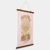 ハッピーマインドハッピーライフヒッピーGroovyビーブ 吊り下げ型タペストリー (傾斜あり)