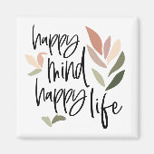 ハッピーマインドハッピーライフ感じグッド引用文 マグネット (正面)