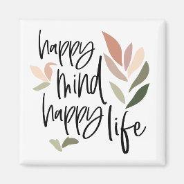 ハッピーマインドハッピーライフ感じグッド引用文 マグネット