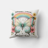 「ハッピーマインドハッピーライフ」パステルバタフライレインボー クッション (裏面)