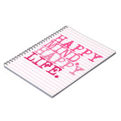 ハッピーマインド。幸せな生活。おもしろい感動的引用文 ノートブック (左側)