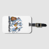 ハッピーマウスミュージックバンドおもしろいラゲッジタグ ラゲッジタグ (正面横)