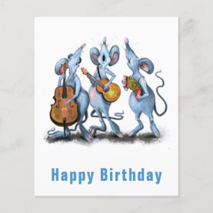 ハッピーマウスミュージックバンドおもしろい誕生日チラシ チラシ