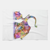 ハッピーマカラフルザー&ベビーエレファントスケッチ  キッチンタオル (横)