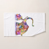 ハッピーマカラフルザー&ベビーエレファントスケッチ バスタオルセット (ハンドタオル)