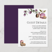 ハッピーマカロン |紫エレガントフローラモダン エンクロージャーカード (正面/裏面)