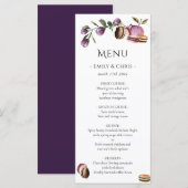 ハッピーマカロン |紫エレガントフローラモダン メニュー (正面/裏面)