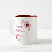 ハッピーマザデイレッド金ゴールドフローラ ツートーンマグカップ (正面左)