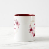 ハッピーマザデイレッド金ゴールドフローラ ツートーンマグカップ (中央)