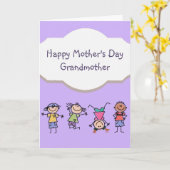 ハッピーマザーの日おばあちゃんおもしろいキッズアニメ カード (黄色い花)