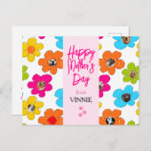 ハッピーマザーの日かわいいフラワードッグ写真集 ポストカード (正面/裏面)
