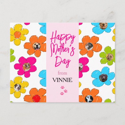 ハッピーマザーの日かわいいフラワードッグ写真集 ポストカード (正面)