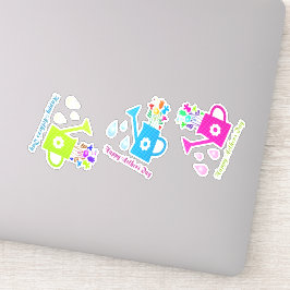 ハッピーマザーの日のカラフル水缶 シール