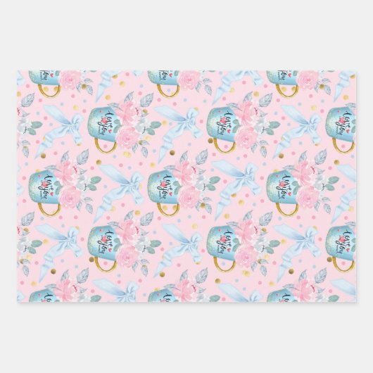 ハッピーマザーの日のベビーピンク&ブルーテーマセット3 ラッピングペーパーシート (正面2)