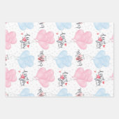 ハッピーマザーの日のベビーピンク&ブルーテーマセット3 ラッピングペーパーシート (正面)