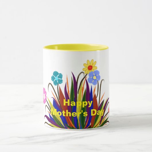 ハッピーマザーの日の花かわいらし羽マグカップ マグカップ (中央)