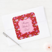 ハッピーマザーの日の鳥'n開花スクエアステッカー スクエアシール (封筒)