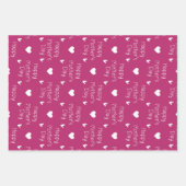 ハッピーマザーの日ダークピンクのテーマセット3 ラッピングペーパーシート (正面3)