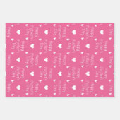 ハッピーマザーの日ダークピンクのテーマセット3 ラッピングペーパーシート (正面2)